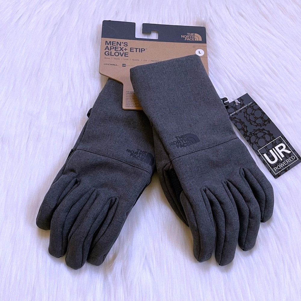 The North Face Men’s Apex+ Etip Grey Gloves - Picture 2 of 6